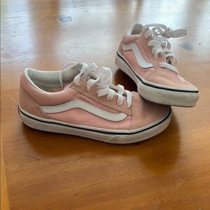 Vans Kids Pink and White Sneakers size 3